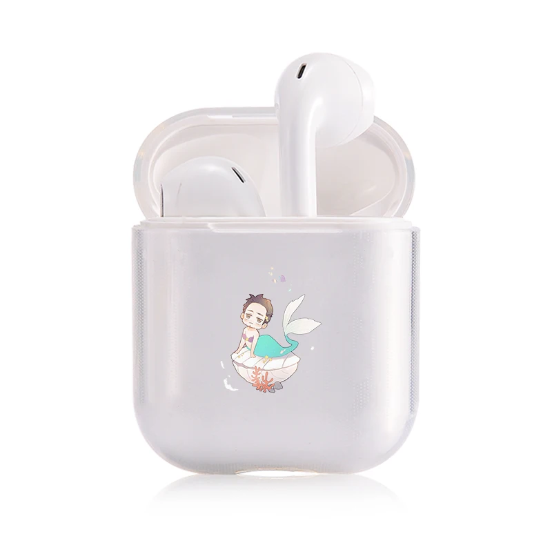 I050004 Мягкий силиконовый милый Чехол Air Pods для Apple airpods, Роскошный прозрачный чехол Airpods с рисунком морской волны, аксессуары для наушников - Цвет: I050004