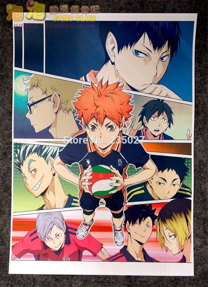 P&oacute;ster de Haikyuu de Anime, conjunto de 8 unids/set, Haikyuu Hinata Shoyo kageyama tobio-Cuadros de pared para sala de estar, carteles de pel&iacute;cula A3, regalo-5