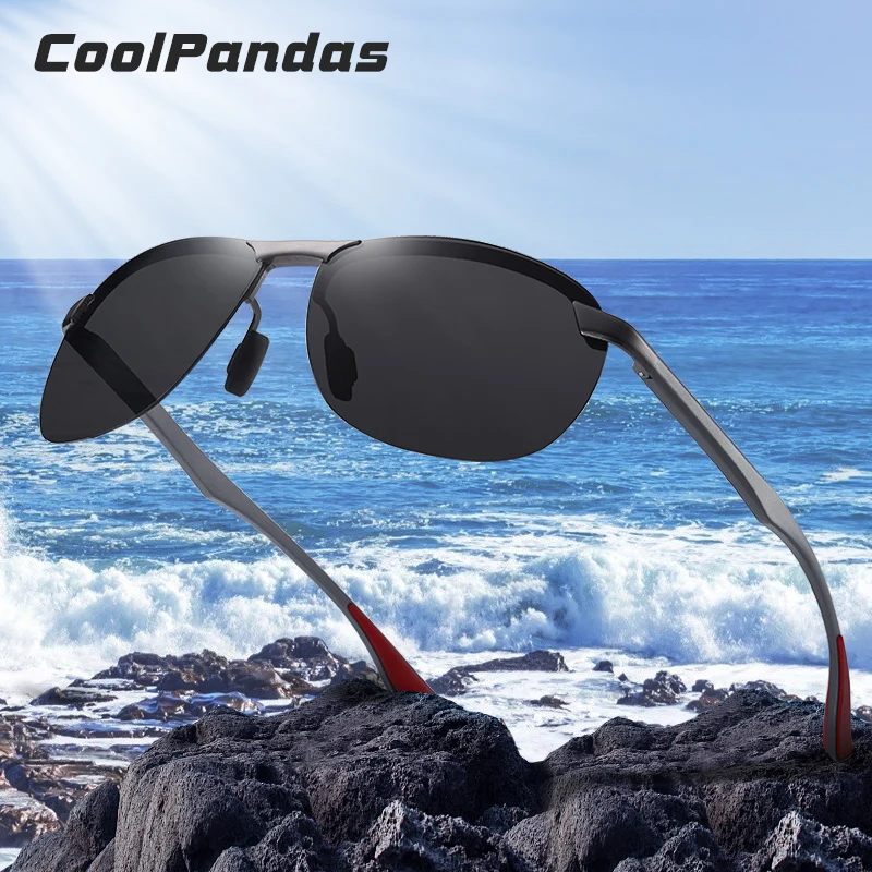 

CoolPandas Retro Aluminum Men's Sunglasses Polarized Brand Design Temples Sun glasses UV400 Shades Glasses Driving Oculos de sol