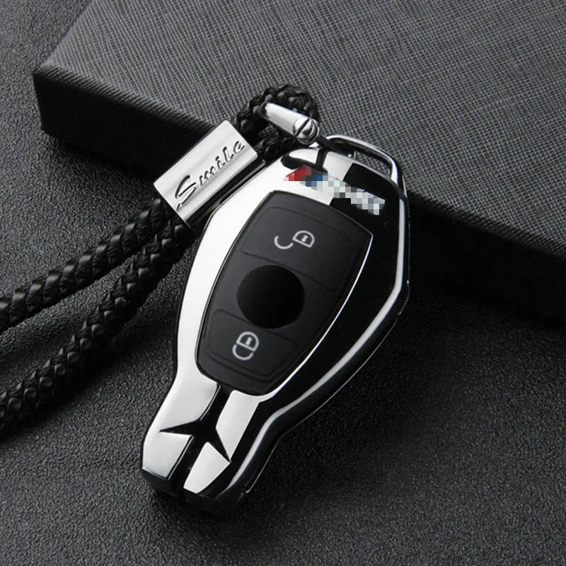 BLACK ROPE B Автомобильный чехол для ключей, брелок для Mercedes Benz W203 W210 W211 W124 W202 W204 W212 W176 AMG GLC 260 C200 CLA GLA 200, автомобильные аксессуары - Название цвета: BLACK ROPE B