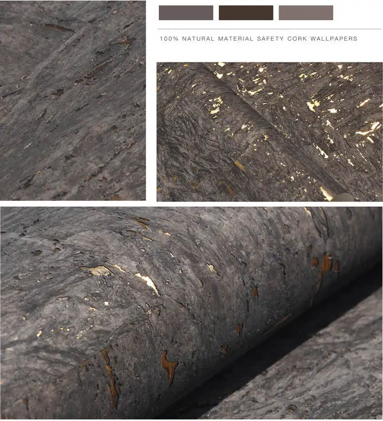 

Dark Brown Modern Cork Wallpaper Rolls Gold Metallic Back Textured Wall Paper MYWIND 2021 Home Design
