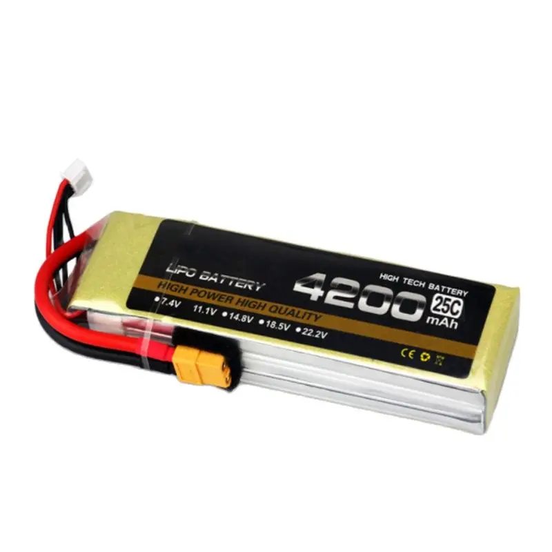 

High Rate 25C Battery 6S 22.2V 4200Mah Model Plane Aircraft Li-poly Cell for Drone Batteries FPV Power Supply Low Resistance