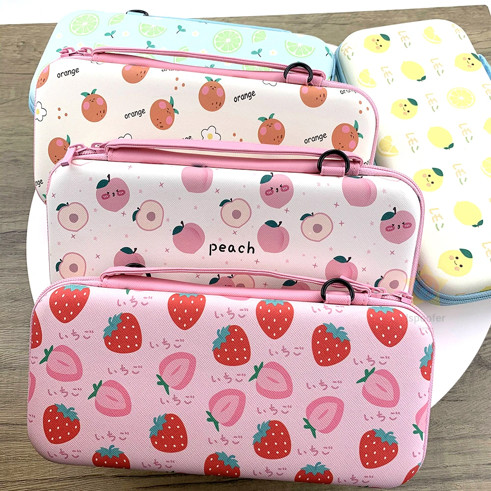 

Fruit Pink Peach Bag For Nintendo Switch Storage Bag Carrying Cover Case for Nintend Switch Protective Bag with Shoulder Strap