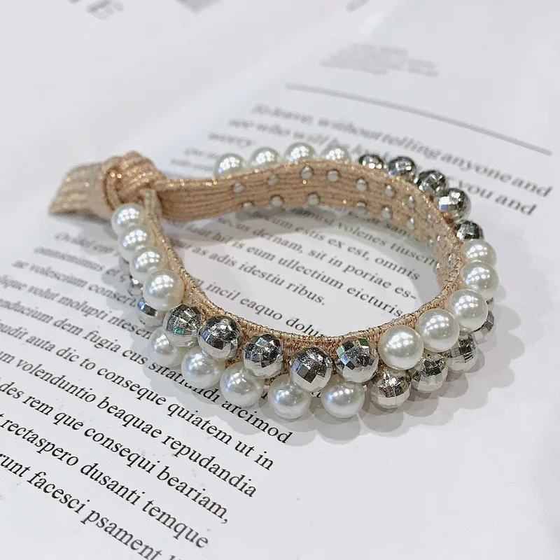 Роскошные женские резинки для волос с кристаллами жемчужные резинка девочек