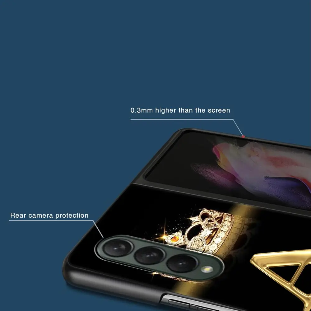 Роскошный чехол для Samsung Z Fold3 5G телефона Galaxy ZFold 3 Черный Твердый Fold 4 7 6 дюйма