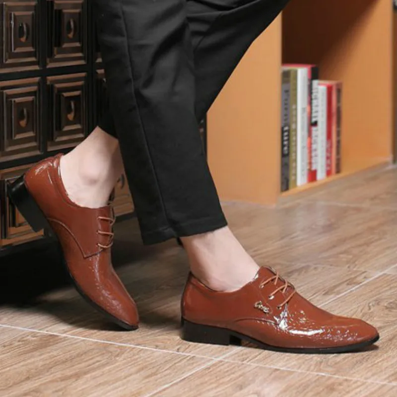 Роскошные кожаные туфли-оксфорды в деловом стиле Мужские дышащие модельные