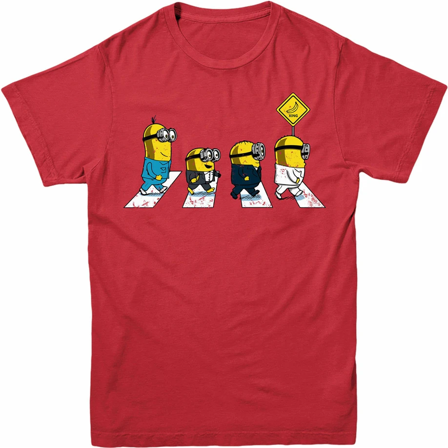 Миньоны дорога пересечение футболка Spoof анимированные Смешные взрослые и