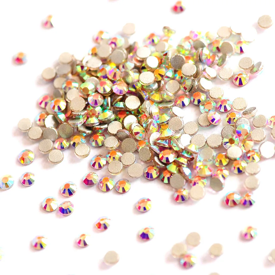 CZ Swar микро плоские стразы с задней стороны и AB Стразы для нейл-арта 3D украшения DIY