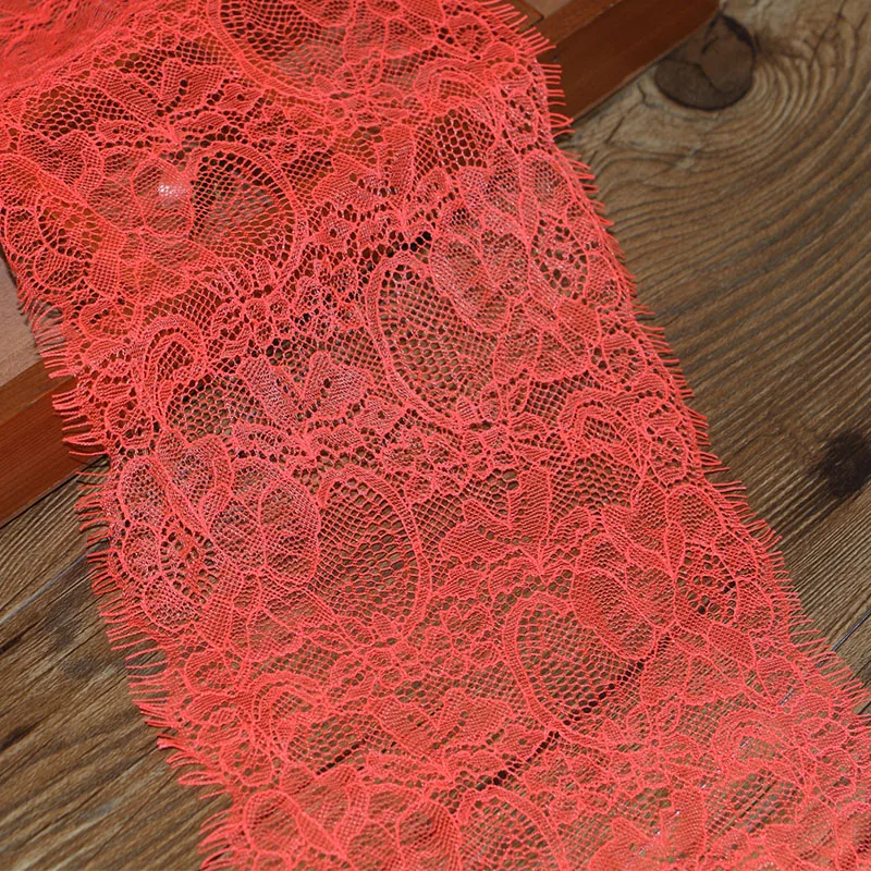 3 ярда 16 см в ширину модные высококачественные hand-made DIY красный цветок с рисунком ресниц, верхний край декорирован кружевом, кружевная ткань