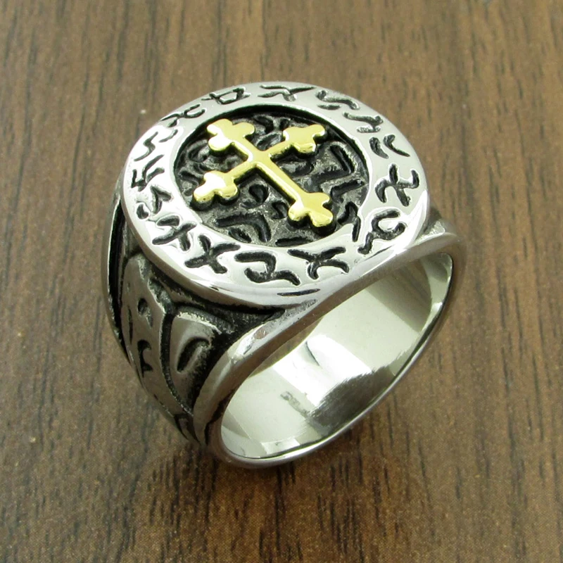 Панк 316L нержавеющая сталь религиозная Подвеска &quotИисус&quot Греческий крест палец