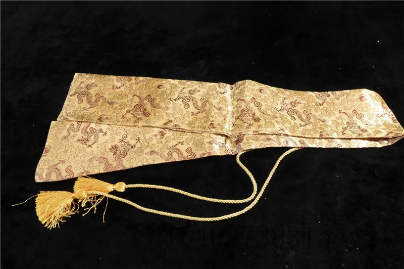 Желтый Шелковый мешок 134 см с драконом для защиты японского самурайского меча