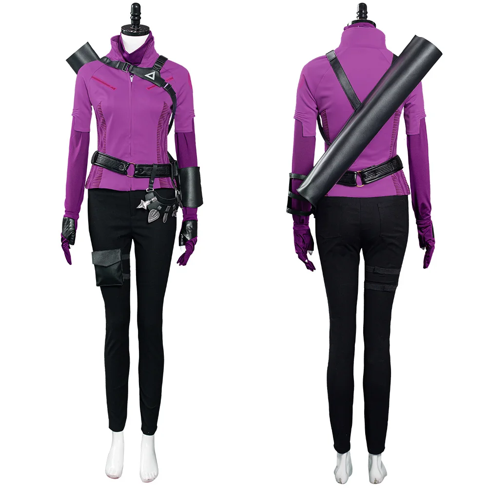 

Hawkeye 2 Cosplay Kate Bishop Uniform Costume Top Pant Quiver Halloween Carnival Costume Make