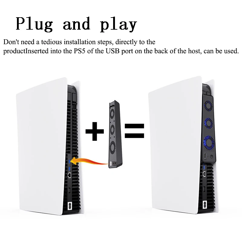 

New For Ps5 Console Playstation 5 USB External Host Cooling 3-Fan Vertical Stand Digital Edition Optical Drive Version Ultra HD