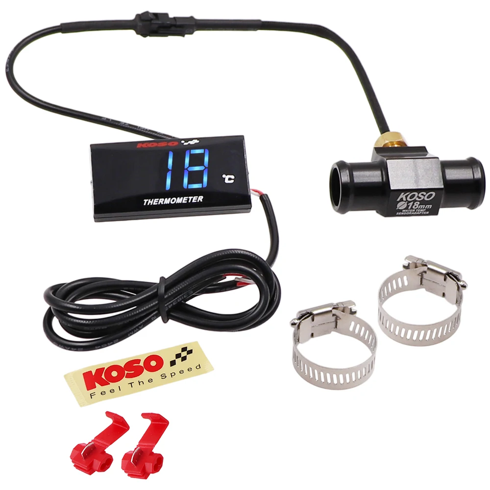 Super Slim Series Koso Digital Thermometer Voltmeter Kit Digital Display Instrument Meter Car Water Temperature Gauge Sensor