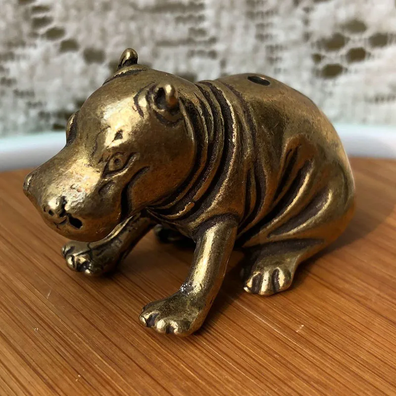 

Винтажная Бронзовая статуя гиппопопотама медное речное изделие лошадь орнамент латунь фэн-шуй аксессуары для украшения дома Настольный Декор подарок