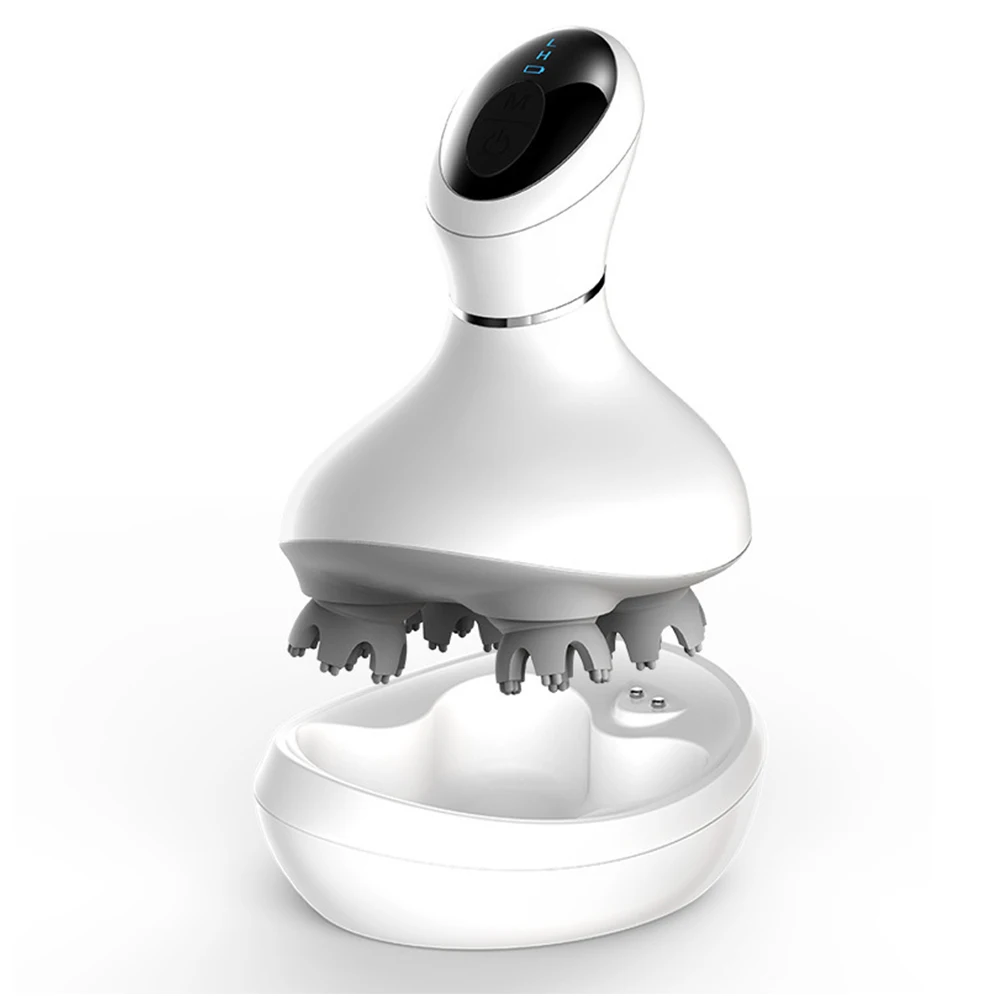 Вибрирующий массажер Bisd для головы с ЖК дисплеем четыре силиконовых зажима