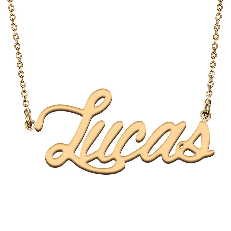 Lucas Custom Name Necklace Customized Pendant Choker Personalized Jewelry Gift for Women Girls Friend Christmas Present