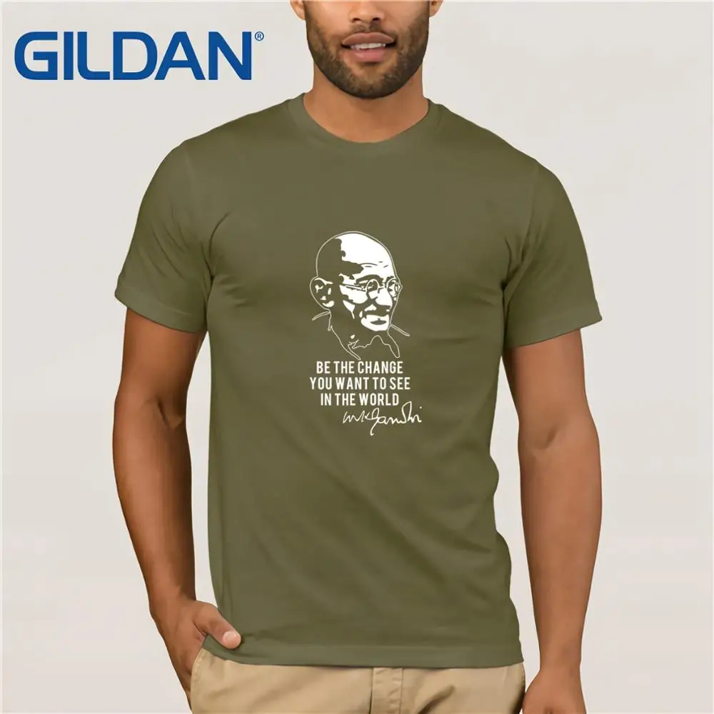 Футболка Mahatma Gandhi философия Индия мир Om политическая история винтажный вырез