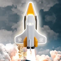childrens room lamp creative simple modern space rocket lamp american boy bedroom led aircraft ceiling lamp