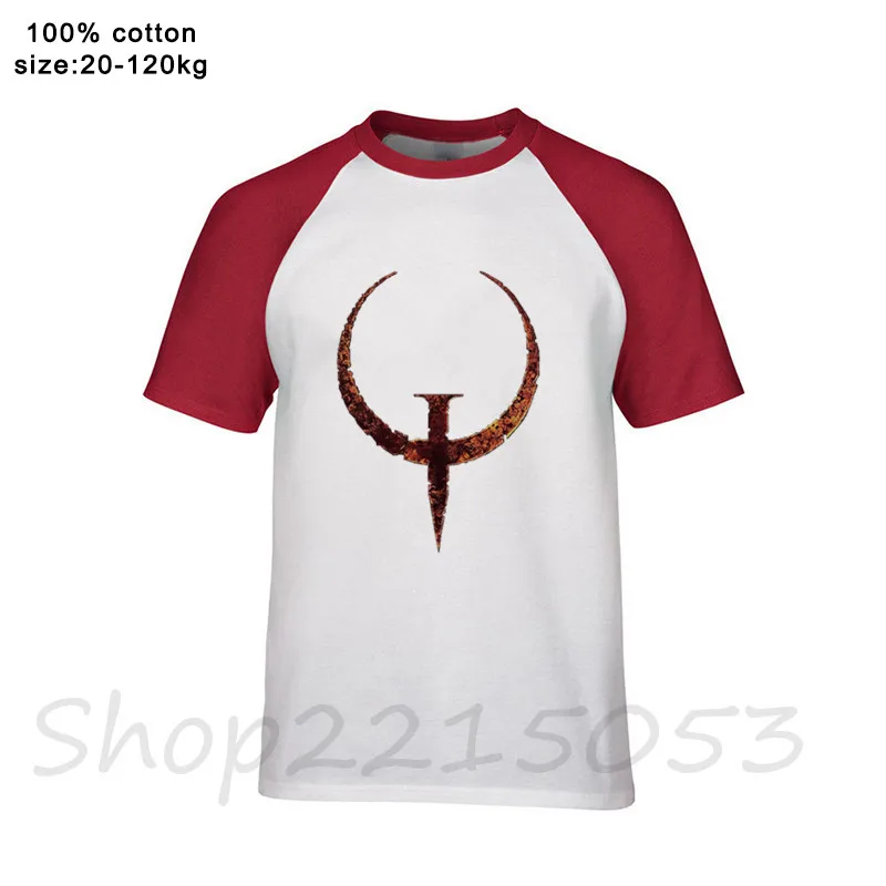 Quake видеоигра футболка Базовая с короткими рукавами размер плюс мужской 100%