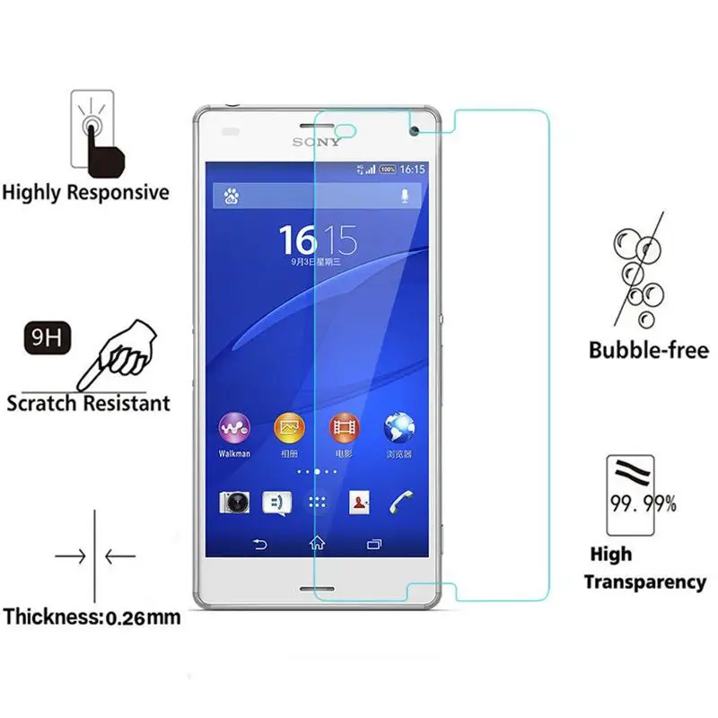 2 шт. закаленное стекло для Sony Xperia Z Z1 Z2 Z3 Z4 Compact Z5 Plus M2 M4 Aqua защита экрана Защитная