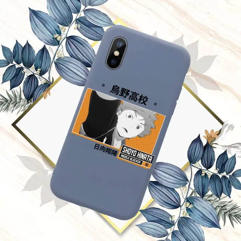 

Volleyball boy Haikyuu Anime Phone Case Blue Candy Color for iPhone 11 12 mini pro XS MAX 8 7 6 6S Plus X SE 2020 XR