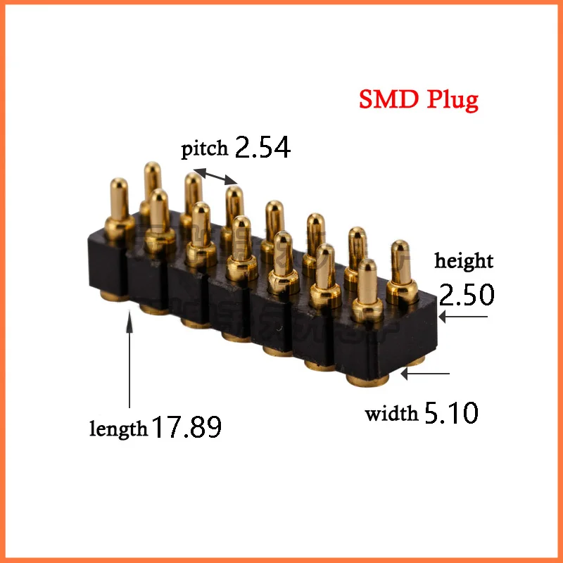 2 шт. SMD/DIP пружинный Pogo контактный разъем 14 Pin 7 0 мм Высота PCB через отверстия