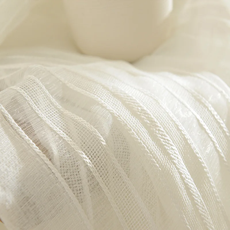 

Jacquard Ready-made Curtains for Living Room Kitchen White Tulle Curtains for Bedroom American Style Cotton Linen Window Tende