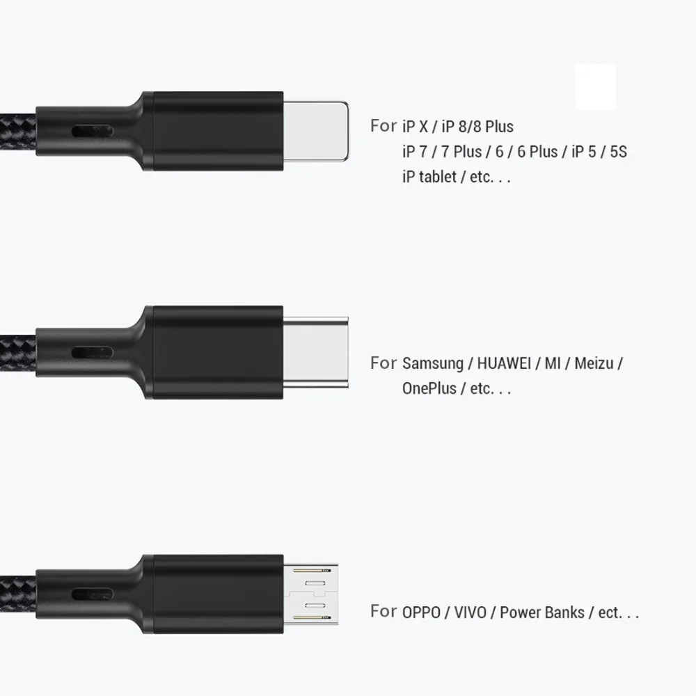 3 в 1 USB кабель для мобильного телефона Micro usb type C зарядный кабель для смартфона зарядный кабель Micro зарядный usb-шнур