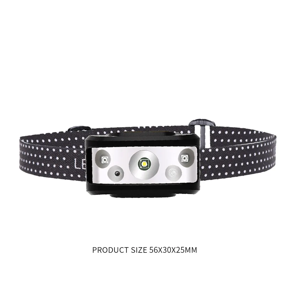 

Hunting Headlamp Torch Light 200LM Outdoor Waterproof XPE LED Sensor Headlight USB Rechargeable Easy Wearing Lamp
