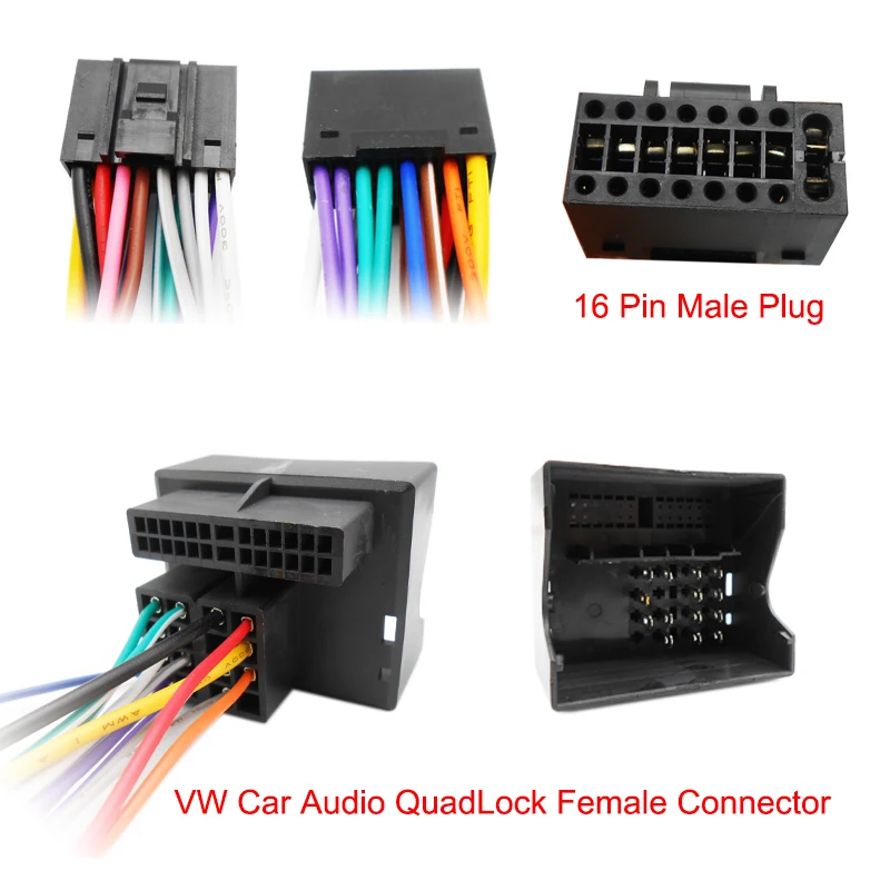 Жгут проводов для VW Quadlock 16-контактный разъем Quad Lock автомобильный