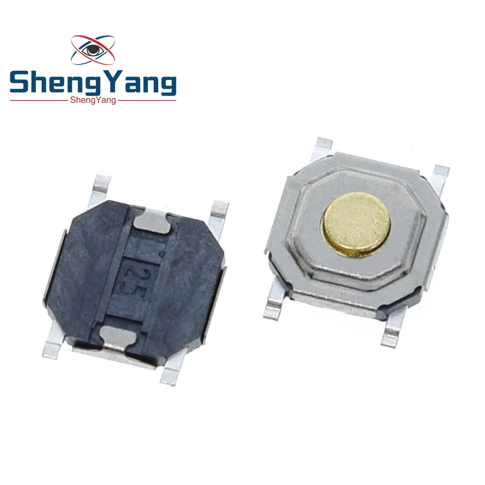 Шэньян 100 шт./лот SMD 4*4*1 5 мм 4X4X1.5MM Тактильные Такт кнопочный микро переключатель для &quotсделай