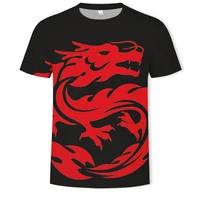 2021 summer fashion new dragon flying and phoenix 3d printing pattern mens cool casual short sleeved t shirt top