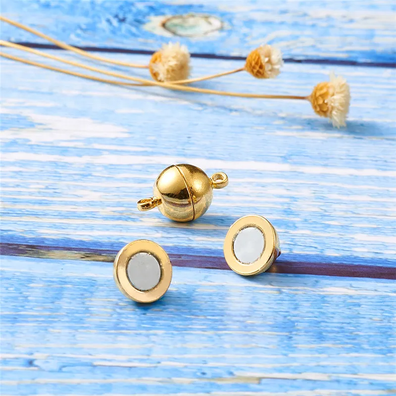 Круглые латунные Магнитные застежки 5 комплектов аксессуары для браслетов и