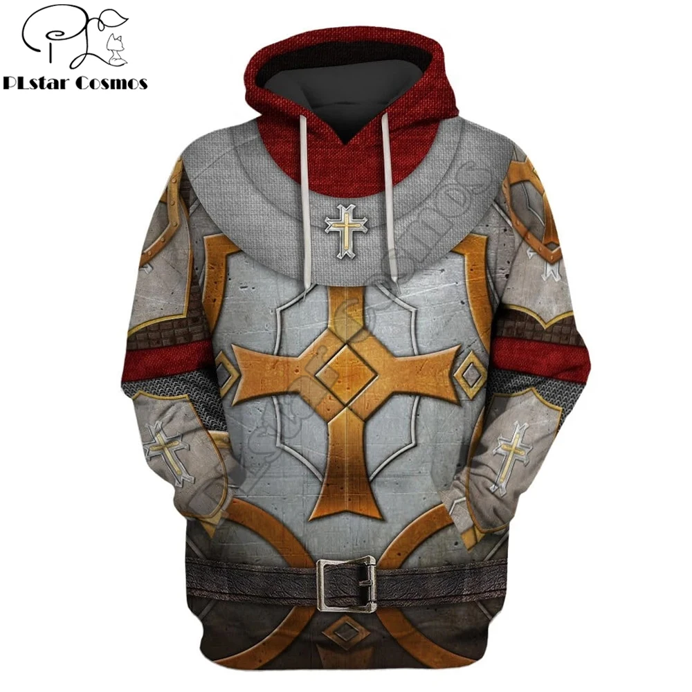

Модная мужская толстовка с капюшоном для косплея, рыцарь темплар, толстовка с 3D принтом на заказ в стиле Харадзюку, повседневные толстовки унисекс на молнии, мужская Толстовка