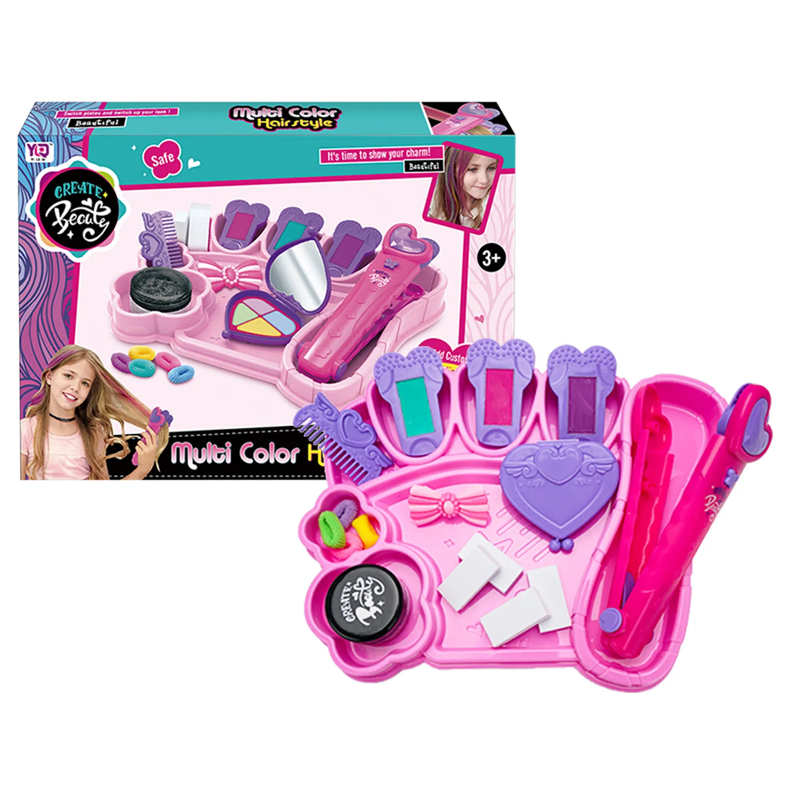 

18PCS Kids Pretend Play Make Up Toys Washable Pink Princess Make Up Kit Toy For Girls Dressing Cosmetic