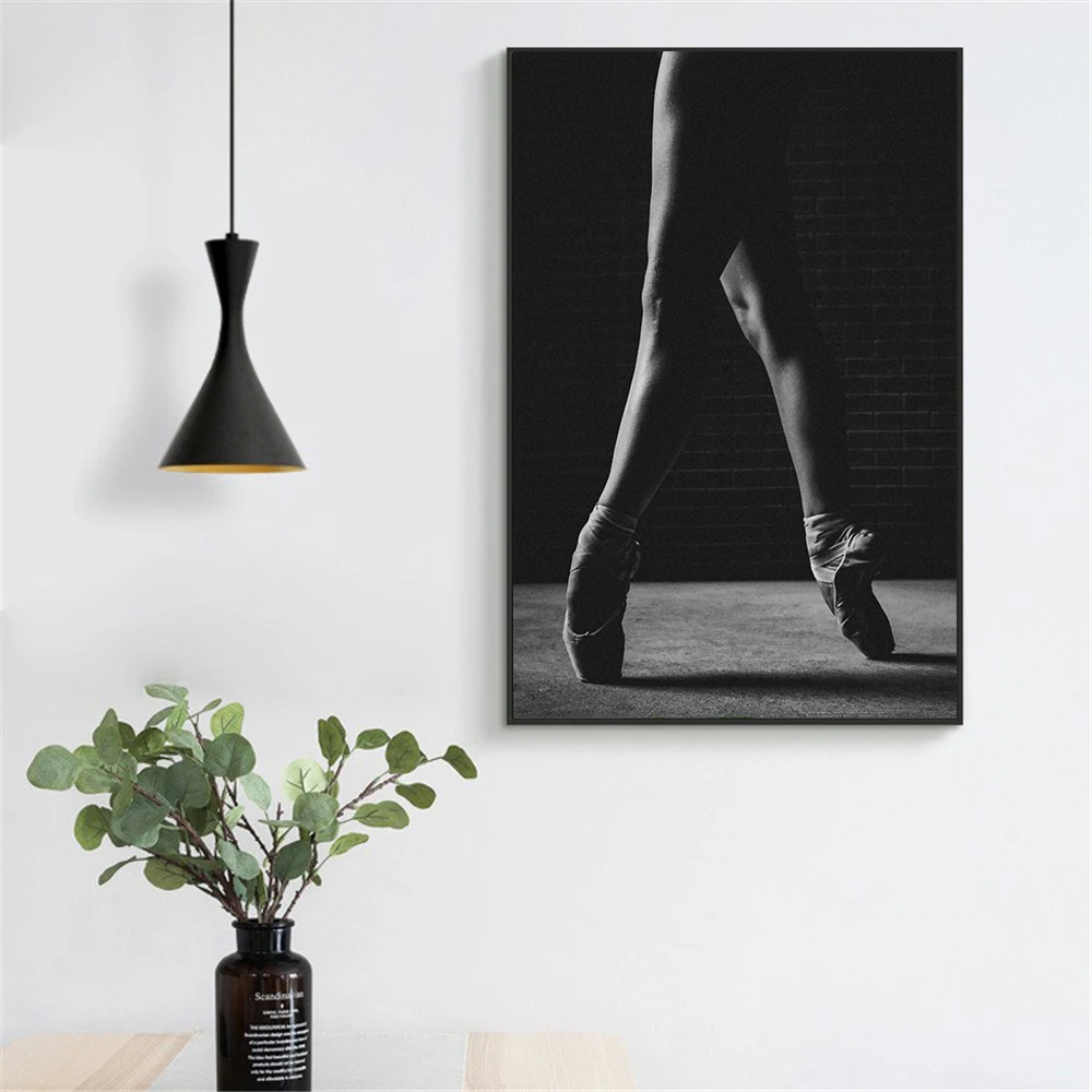 Картина на холсте Черно-белый плакат для балета и танца принты фото в