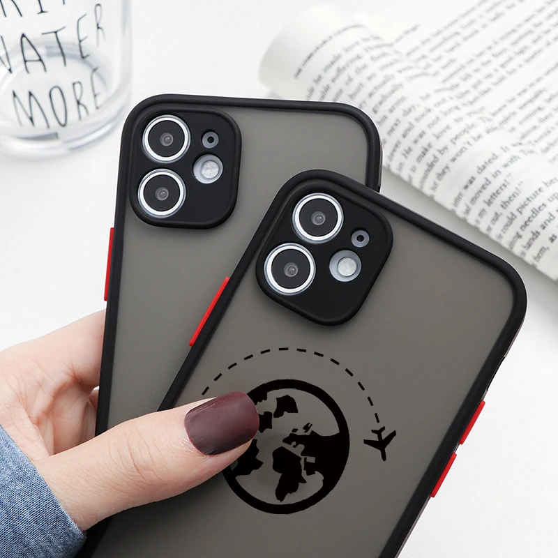 Чехол для iPhone 11 12 Pro MAX Mini X XS XR SE 2020 чехол 7 8 6 6S Plus с принтом самолета картой мира