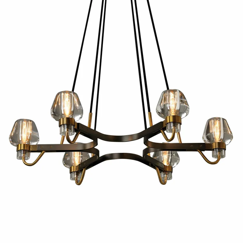 Американское роскошное Медь RH люстра Лофт светодиодный E14 подвесная светильник