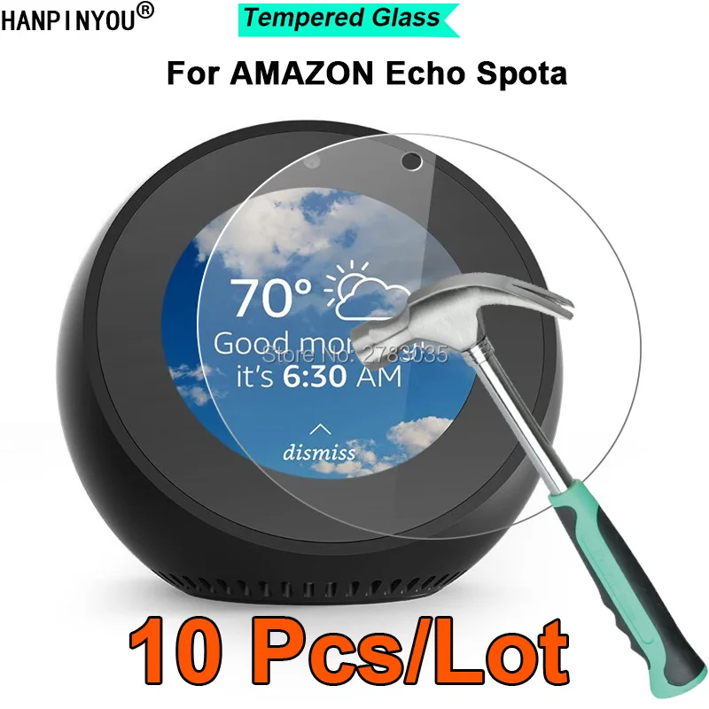 

10 шт./партия для AMAZON Echo Spot 9H твердость 2.5D ультратонкая закаленная стеклянная пленка защитная пленка для экрана