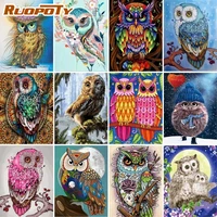 ruopoty 60x75cm diy frame color owl animals painting by numbers kit modern wall art picture acrylic paint by numbers for gift