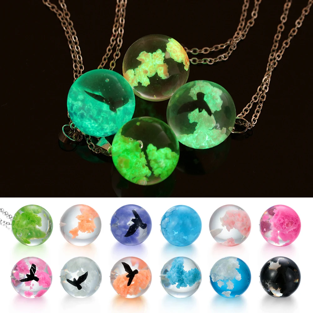 Новинка 1 шт. светящаяся подвеска на шею градиентная голубое небо белые облака