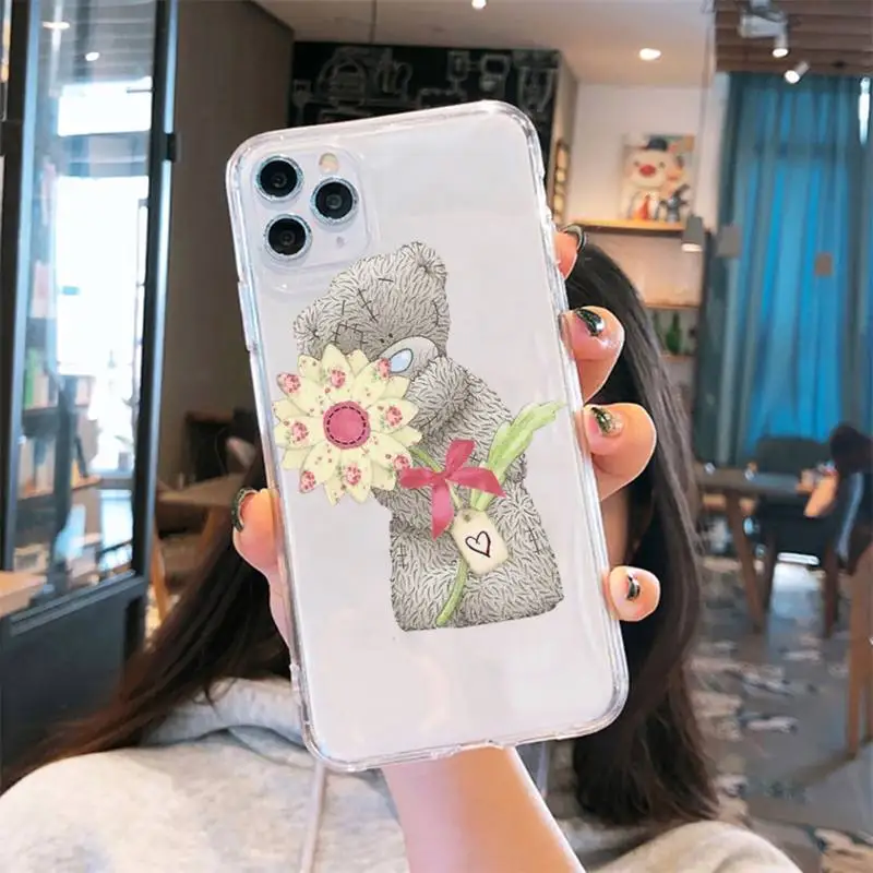 Tatty Teddy bear Cute doll Phone Case Transparent soft For iphone se 6 6s 7 8 11 12 13 plus mini x xs xr pro max