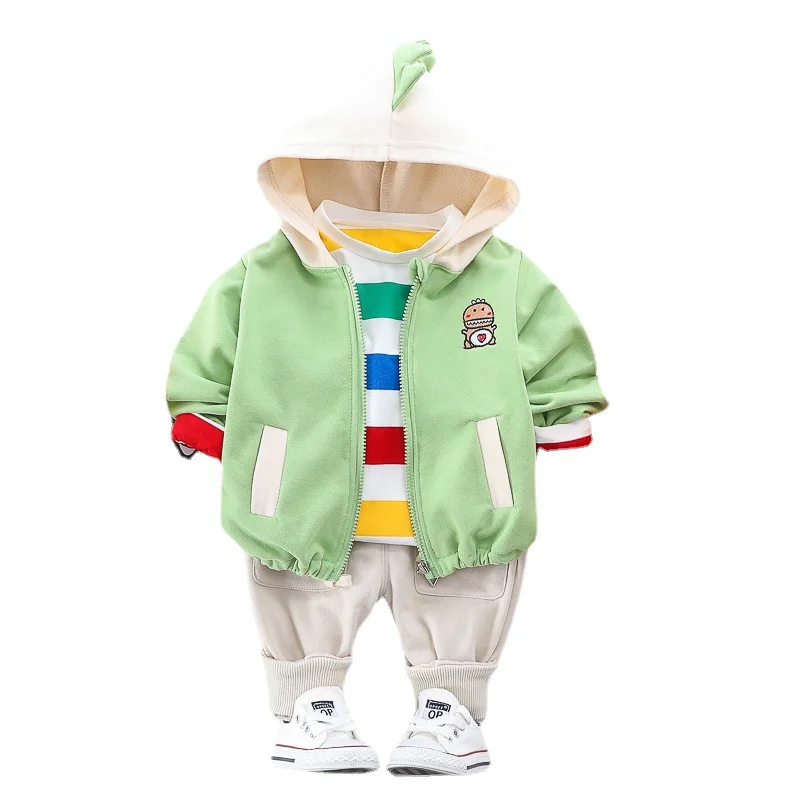 

Spring Autumn Trendy Children Fashion Clothes Baby Boys Girls Cartoon Jacket T Shirt Pants 3pcs/set Kids Infant Casual Tracksuit