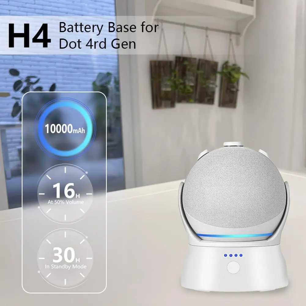 

Портативное зарядное устройство для Amazon Echo Dot 4 4-го поколения, док-станция для Alexa Smart Speaker, зарядная подставка, зарядное устройство 10000 мАч