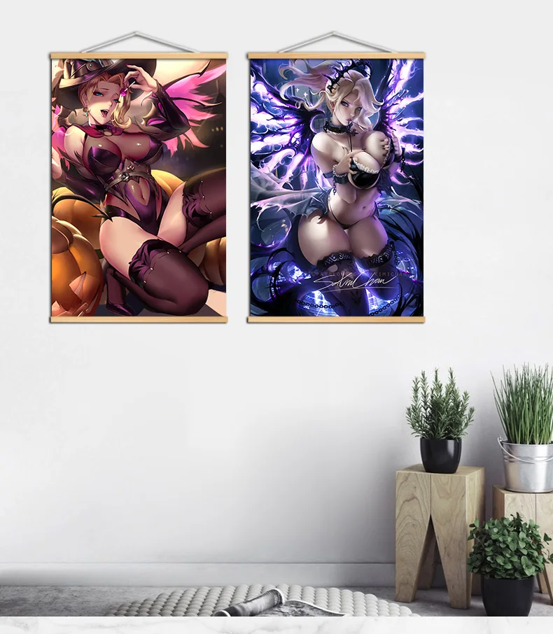 Настенный постер из массива дерева для Overwatch Постер в стиле аниме Декор дома