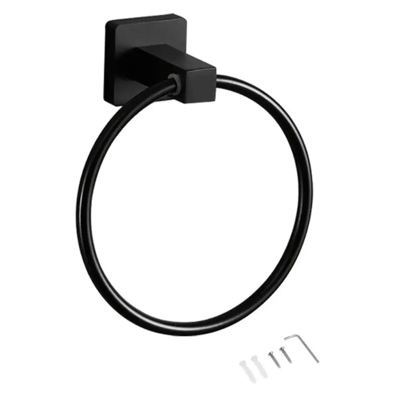 

Stainless Steel Wall Mounted Bathroom Round Towel Ring Holder Rack Shelf Hanger