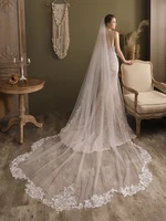 european and american wavy lace bride big veil super fairy long tail church trip shoot wedding headdress
