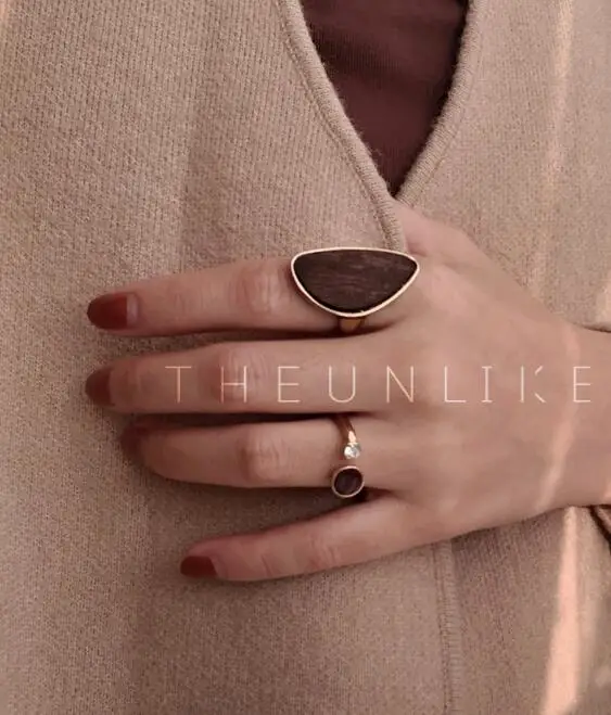 Массивное кольцо из дерева и смолы для женщин уникальное Ювелирное Украшение в