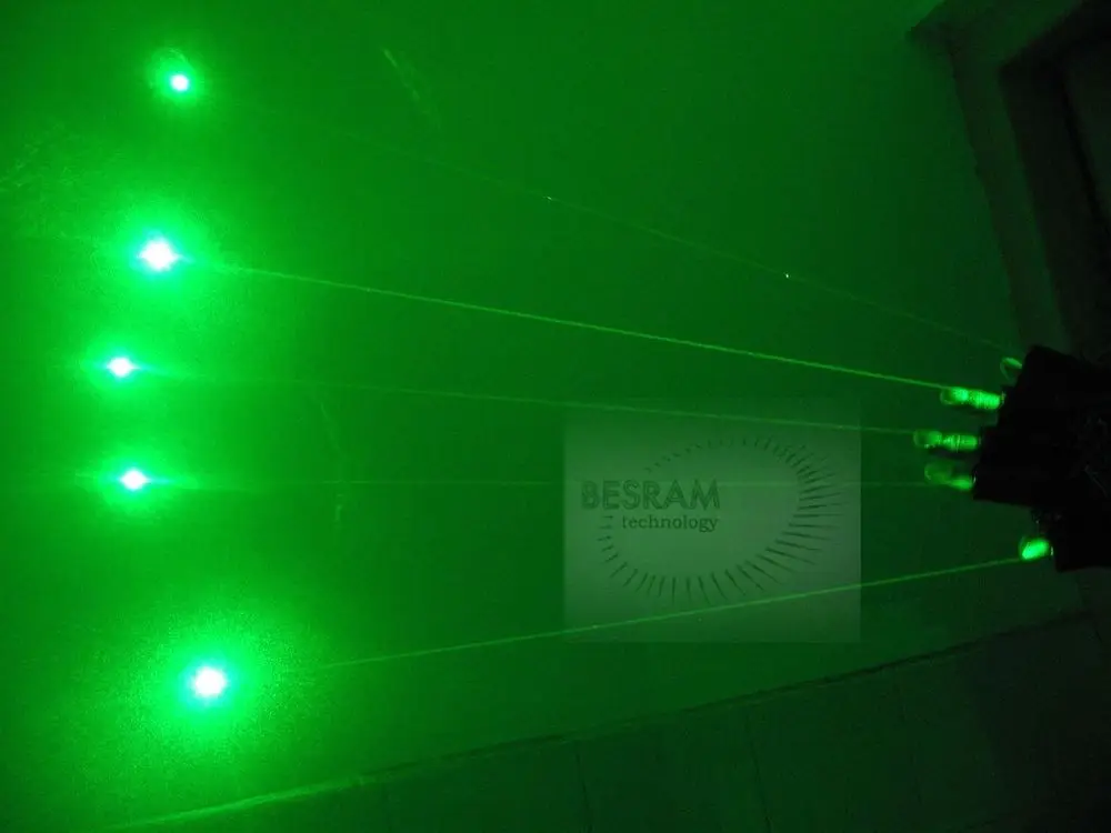 Зеленые лазерные перчатки длиной 532нм 5 шт. 50 мВт 80 диодные модули с видимым лучом